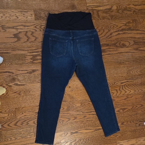 Isabel Maternity by Ingrid & Isabel Blue Jeans with Black Waistband - Picture 3 of 3